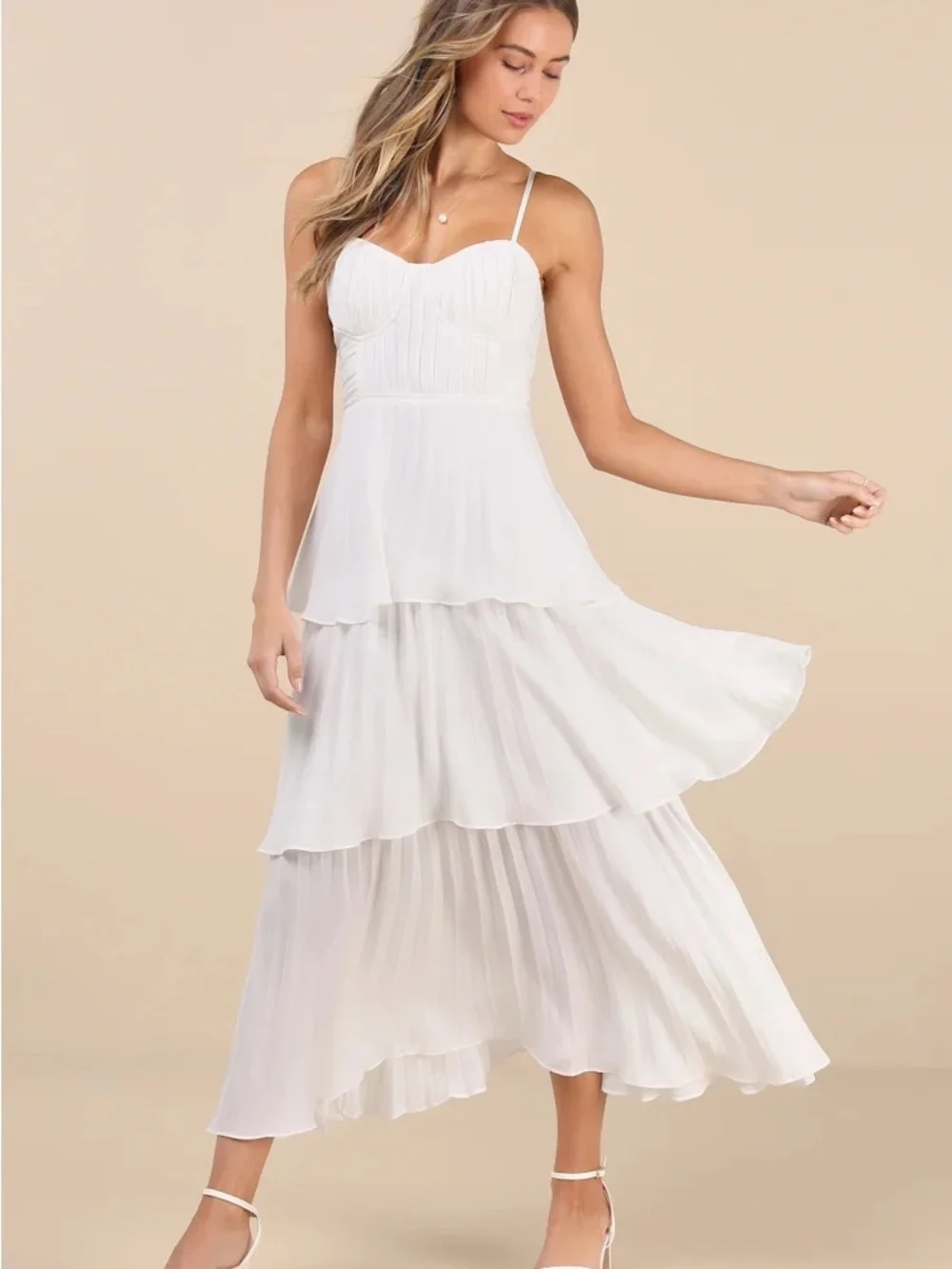 Lulus | Dresses | Lulus Cascading Crush White Tiered Bustier Midi Dress | Poshmark Lulus | Dresses | Lulus Cascading Crush White Tiered Bustier Midi Dress | Poshmark
